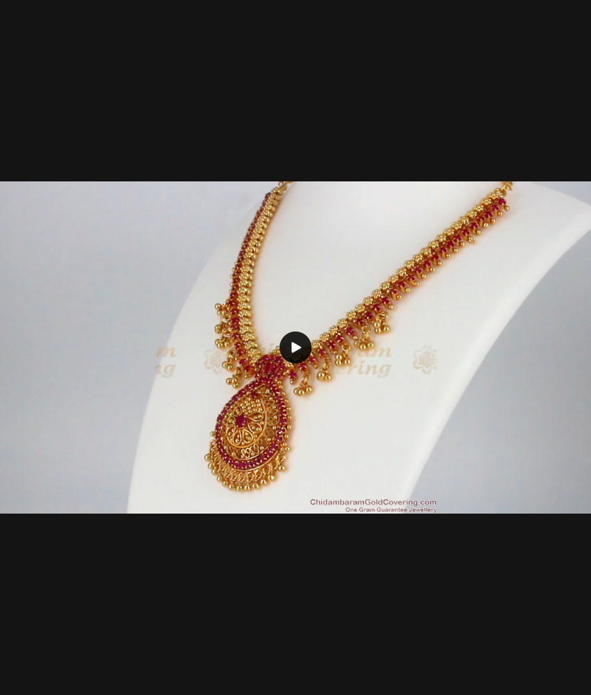 Grand Full Ruby Gold Necklace Design Imitation Jewelry NCKN1995 Grand Full Ruby Gold Necklace Design Imitation Jewelry NCKN1995